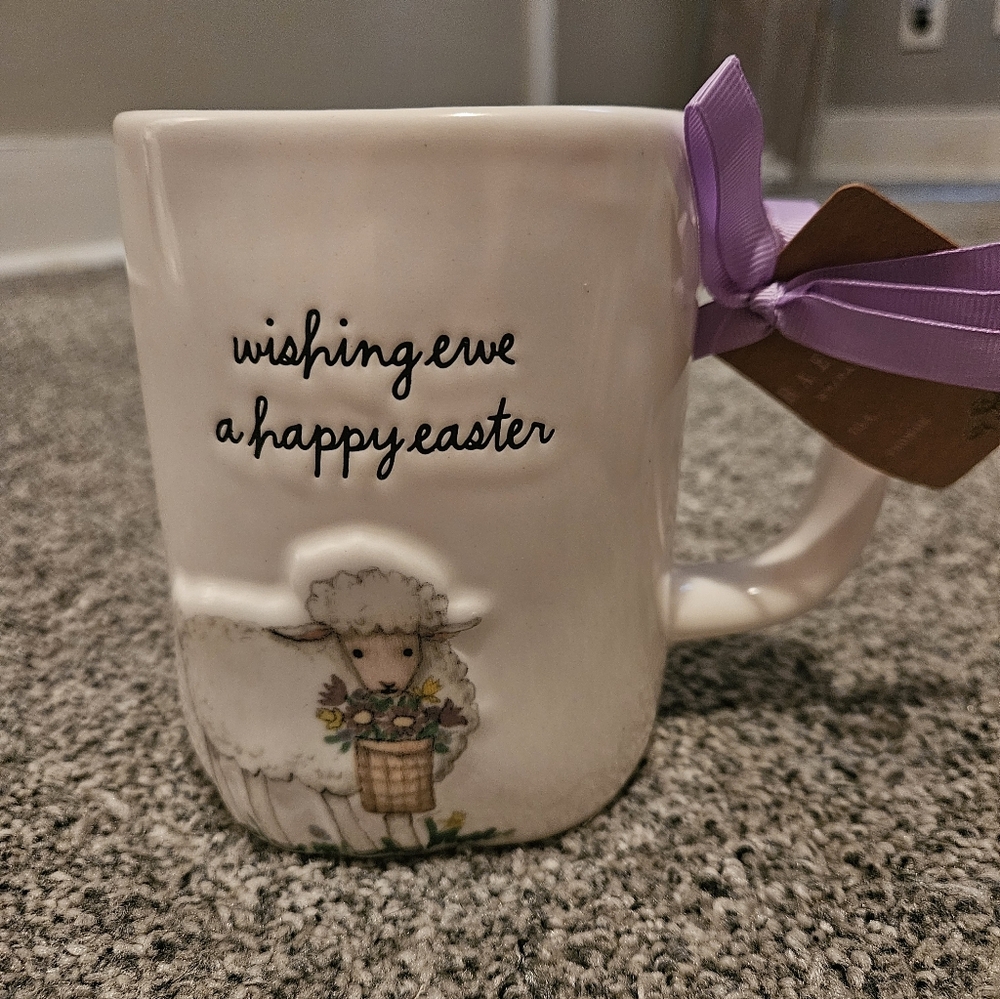 Rae Dunn Easter Mug Sheep "Wishing Ewe A Happy Easter" Cute